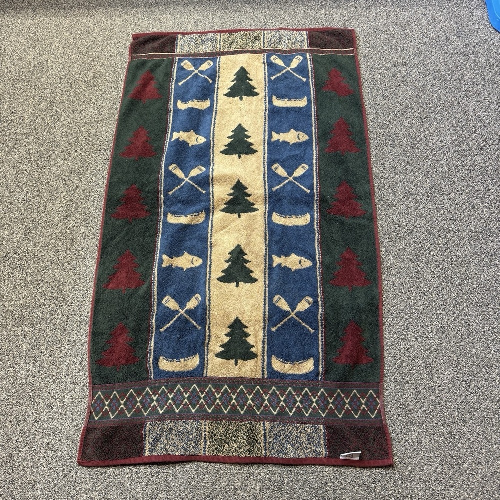 2 Cecil Saydah Bathroom Beach Towel Camping Fishing Canoe Cabincore 46x27" Cabin - Picture 4 of 9